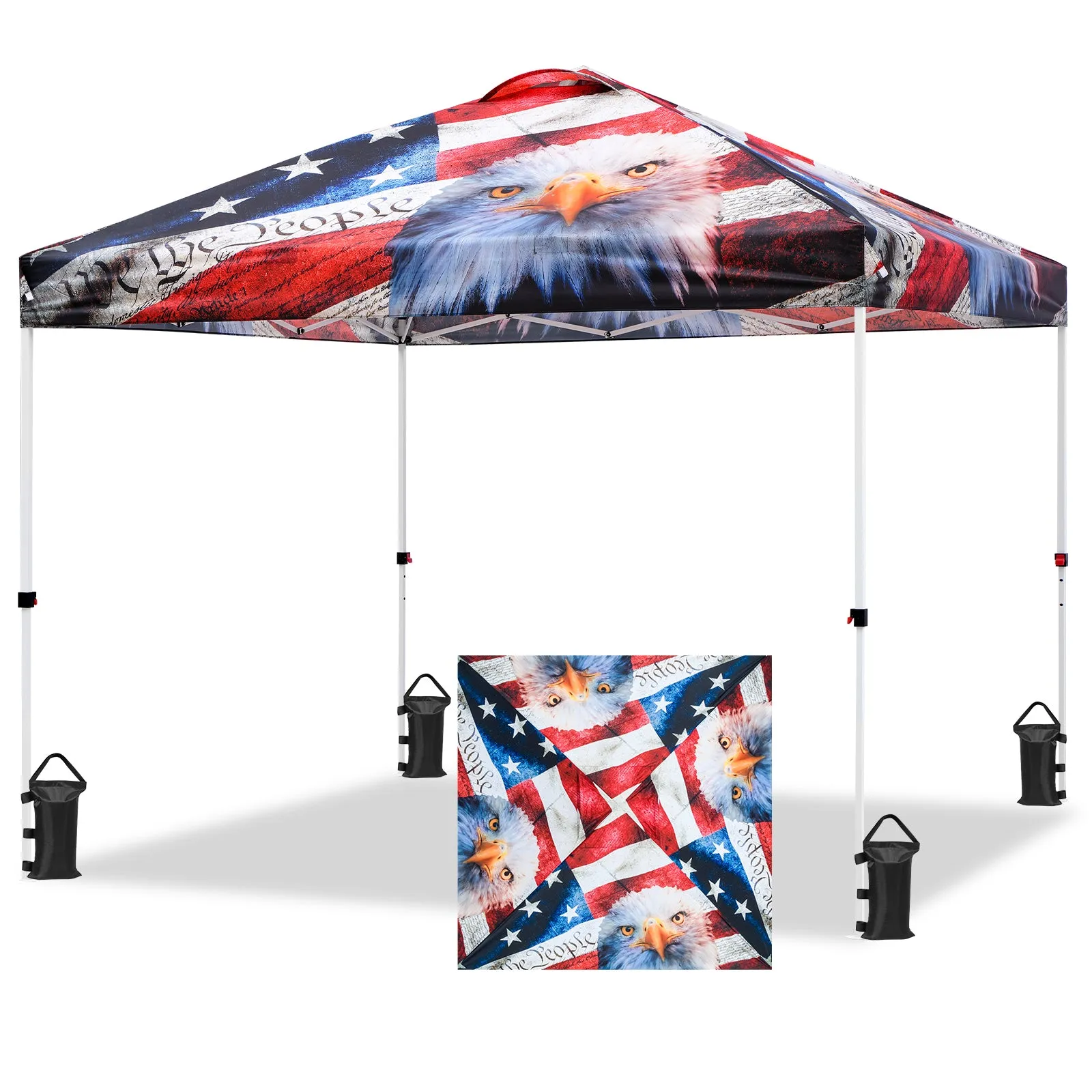EAGLE PEAK E100/O100 Easy Setup 10x10 Straight Leg Pop Up Canopy Tent with 100 Sqft of Shade