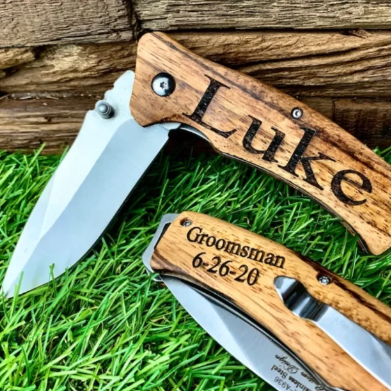 Groomsmen Folding Engraved Knife