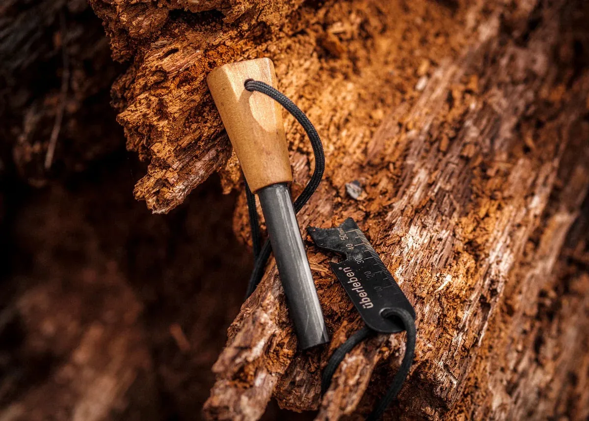 Uberleben ZÃ¼nden Firesteel Hardwood Handle w/ Stricker Included - Fatty 1/2 Inch Diameter